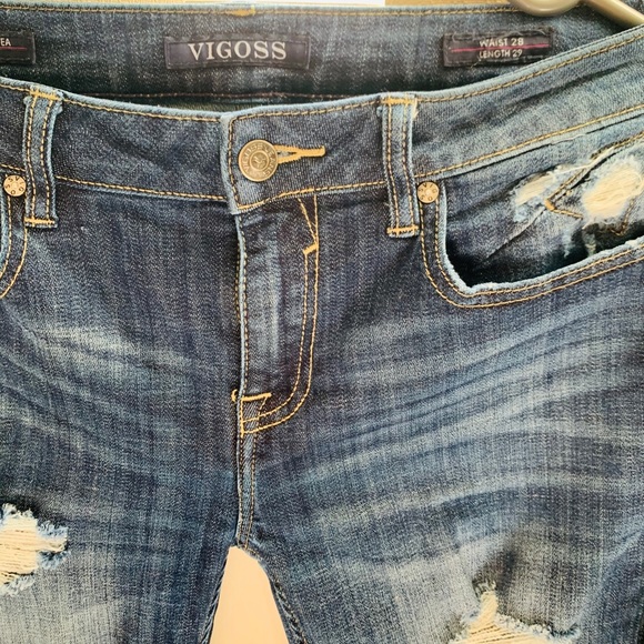 Vigoss Distressed  Blue Jeans - Picture 4 of 4